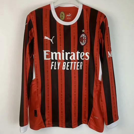 2024/2025 AC Milan Home Long Sleeve football Jersey